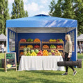 10x10 One Push Pop Up Canopy Tent with Vented Roof, Blue in Blue