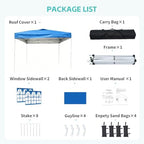 10x10 One Push Pop Up Canopy Tent with Vented Roof, Blue in Blue, alternate view 4