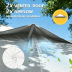 10x10 One Push Pop Up Canopy Tent with Vented Roof, Gray in Gray, alternate view 3