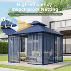 10x10 Outdoor Gazebo with Hanging Light, Blue in Blue, alternate view 6