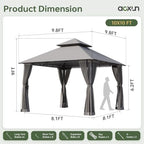 10x10 Outdoor Gazebo with Hanging Light, Gray in Gray, alternate view 2