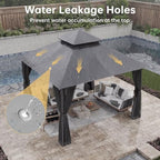 10x10 Outdoor Gazebo with Hanging Light, Gray in Gray, alternate view 4