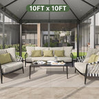 10x10 Outdoor Gazebo with Hanging Light, Gray in Gray, alternate view 6