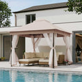 10x10 Outdoor Gazebo with Netting & Double Roof