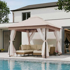 10x10 Outdoor Gazebo with Netting & Double Roof