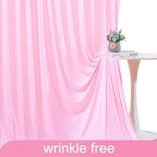 10x10 Pink Backdrop Curtain for Parties Baby Shower Wrinkle Free Pink Photo Curtains Backdrop Drapes Fabric, alternate view 6