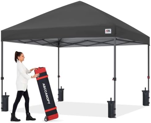 10x10 Pop Up Canopy, Heavy Duty Weather Protection, Dark Gray in Dark Gray