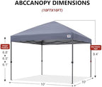 10x10 Pop Up Canopy, Heavy Duty Weather Protection, Light Gray in Light Gray, alternate view 3