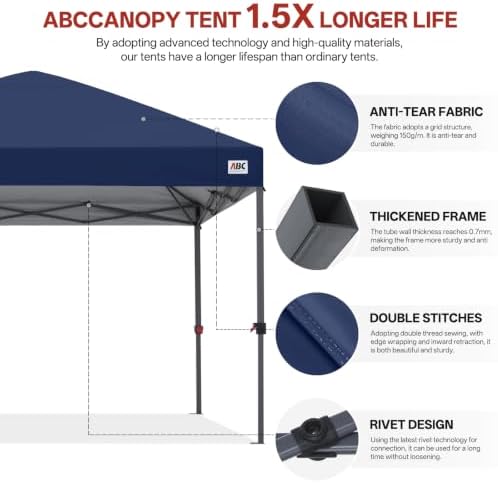 10x10 Pop Up Canopy, Heavy Duty Weather Protection, Navy Blue in Navy Blue, alternate view 5
