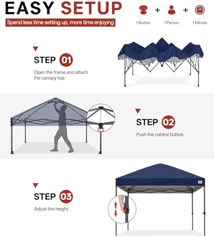 10x10 Pop Up Canopy, Heavy Duty Weather Protection, Navy Blue in Navy Blue, alternate view 6