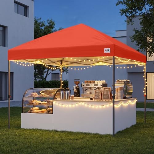 10x10 Pop Up Canopy, Heavy Duty Weather Protection, Reddish Orange, alternate view 7