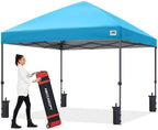 10x10 Pop Up Canopy, Heavy Duty Weather Protection, Sky Blue in Sky Blue