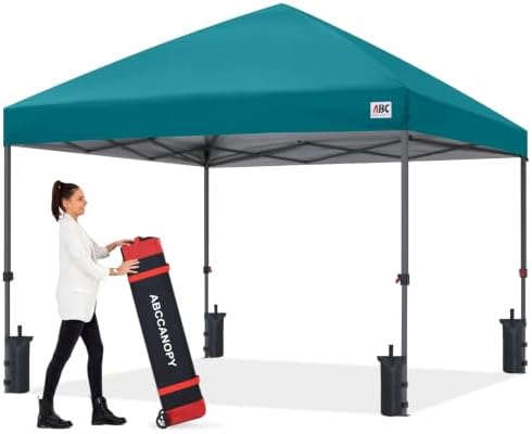 10x10 Pop Up Canopy, Heavy Duty Weather Protection, Turquoise