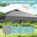 10x10 Pop Up Canopy Patio Carpas, One Push Set up with Central Lock Canopy with Hand Carry Bag, Included 4, alternate view 6