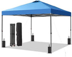 10x10 Pop Up Canopy Patio Carpas, One Push Set up with Central Lock Canopy with Hand Carry Bag, Included 4