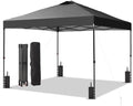 10x10 Pop Up Canopy Patio Carpas, One Push Set up with Central Lock Canopy with Hand Carry Bag, Included 4