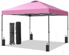 10x10 Pop Up Canopy Patio Carpas, One Push Set up with Central Lock Canopy with Hand Carry Bag, Included 4