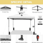 10x10 Pop Up Canopy Patio Carpas, One Push Set up with Central Lock Canopy with Hand Carry Bag, Included 4, alternate view 5
