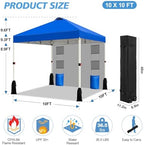 10x10 Pop Up Canopy Tent, 1-Button Push Setup Canopy Tent with 1 Sidewall, Adjustable Height Instant Portable, alternate view