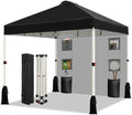10x10 Pop Up Canopy Tent, 1-Button Push Setup Canopy Tent with 1 Sidewall, Adjustable Height Instant Portable