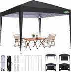 10x10 Pop up Canopy Tent, 10 by 10 Easy Setup Pop up Gazebo with 4 Sidewalls & Center Lock, Small Portable