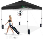 10x10 Pop Up Canopy Tent, Easy Setup Portable Shelter, Black, 10*10 in Black