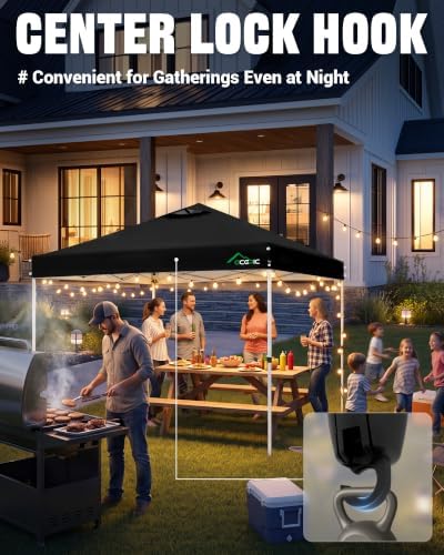 10x10 Pop Up Canopy Tent, Easy Setup Portable Shelter, Black, 10*10 in Black, alternate view 5