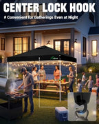10x10 Pop Up Canopy Tent, Easy Setup Portable Shelter, Black, 10*10 in Black, alternate view 5