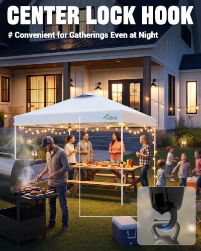10x10 Pop Up Canopy Tent, Easy Setup Portable Shelter, White, 10*10 in White, alternate view 5