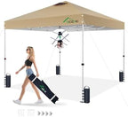 10x10 Pop Up Canopy Tent, Easy Setup Shelter, Khaki in Khaki