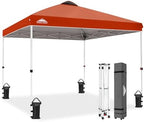 10x10 Pop Up Canopy Tent Easy Up Canopy Outdoor, Brick Red