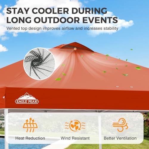 10x10 Pop Up Canopy Tent Easy Up Canopy Outdoor, Brick Red, alternate view 4