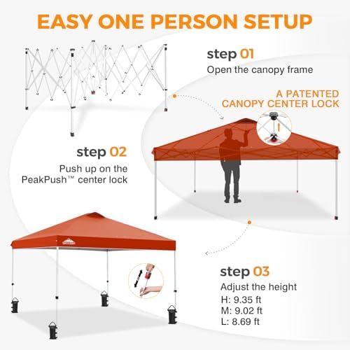 10x10 Pop Up Canopy Tent Easy Up Canopy Outdoor, Brick Red, alternate view 6