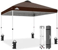10x10 Pop Up Canopy Tent Easy Up Canopy Outdoor, Brown in Brown