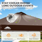 10x10 Pop Up Canopy Tent Easy Up Canopy Outdoor, Brown in Brown, alternate view 4