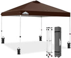 10x10 Pop Up Canopy Tent Easy Up Canopy Outdoor, Brown in Brown, alternate view 5