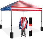10x10 Pop Up Canopy Tent, EZ Setup, American Flag