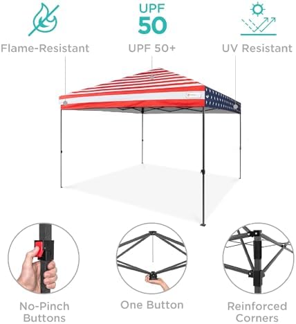 10x10 Pop Up Canopy Tent, EZ Setup, American Flag, alternate view 5