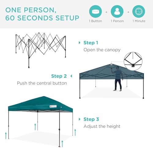 10x10 Pop Up Canopy Tent, EZ Setup, Cerulean, alternate view 3