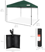 10x10 Pop Up Canopy Tent, EZ Setup, Dark Green in Dark Green, alternate view 2