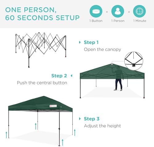 10x10 Pop Up Canopy Tent, EZ Setup, Dark Green in Dark Green, alternate view 3