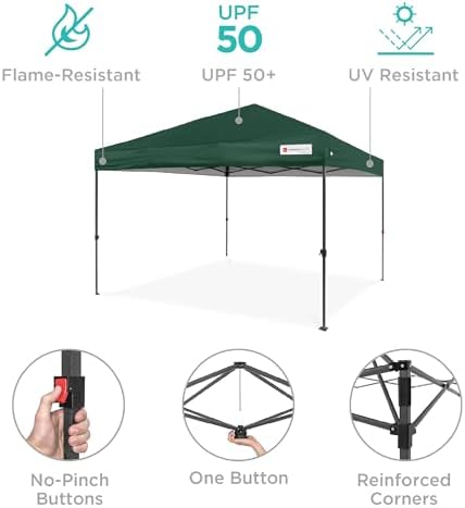 10x10 Pop Up Canopy Tent, EZ Setup, Dark Green in Dark Green, alternate view 5