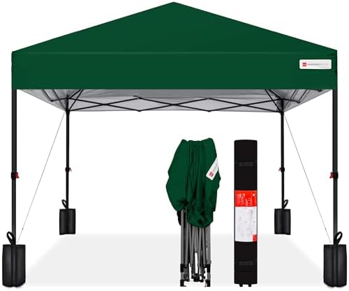10x10 Pop Up Canopy Tent, EZ Setup, Forest Green