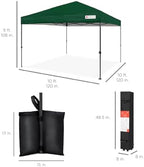 10x10 Pop Up Canopy Tent, EZ Setup, Forest Green, alternate view 2
