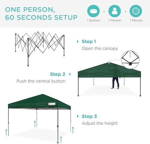 10x10 Pop Up Canopy Tent, EZ Setup, Forest Green, alternate view 3