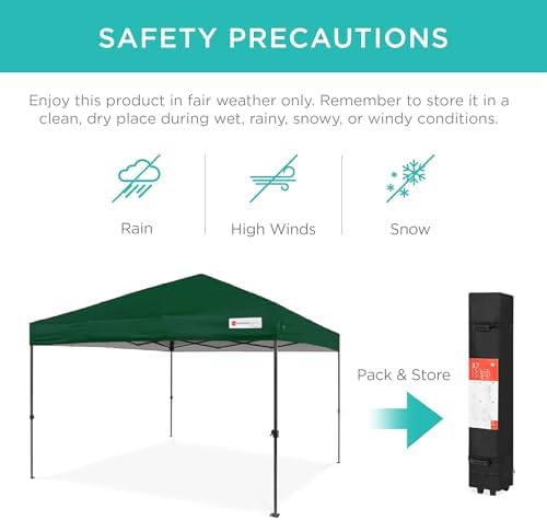 10x10 Pop Up Canopy Tent, EZ Setup, Forest Green, alternate view 6