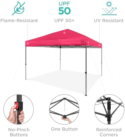 10x10 Pop Up Canopy Tent, EZ Setup, Hot Pink, alternate view 5