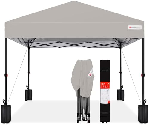10x10 Pop Up Canopy Tent, EZ Setup, Light Gray in Light Gray