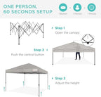 10x10 Pop Up Canopy Tent, EZ Setup, Light Gray in Light Gray, alternate view 3