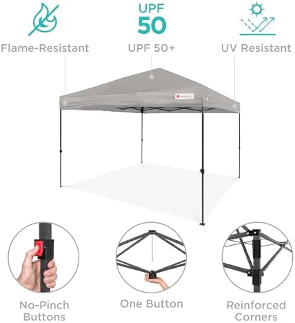 10x10 Pop Up Canopy Tent, EZ Setup, Light Gray in Light Gray, alternate view 5